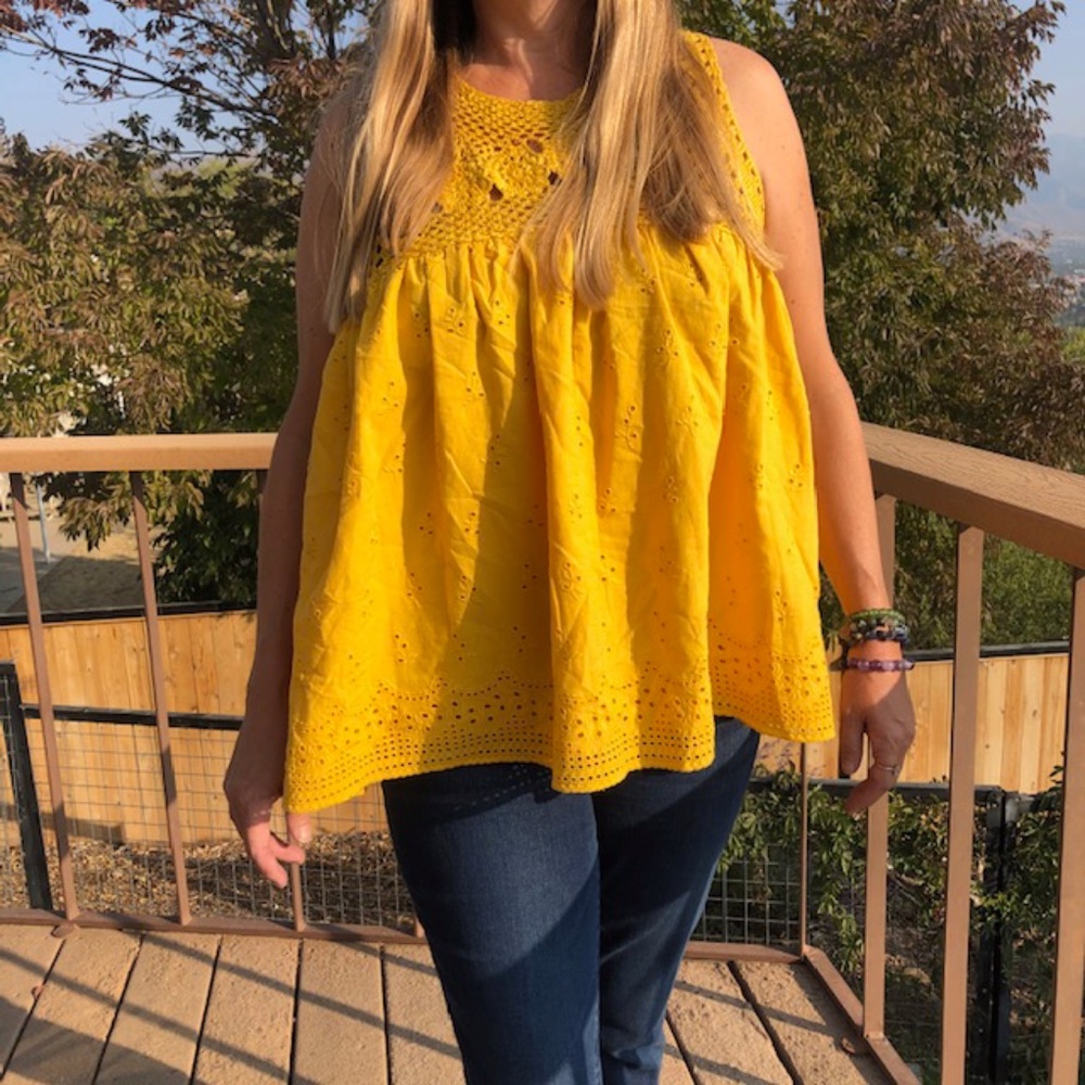 sunflower crochet tank from Sundance.